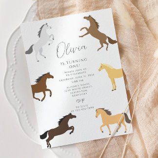 Cowgirl Horse Reitsport 1. Geburtstag Einladung