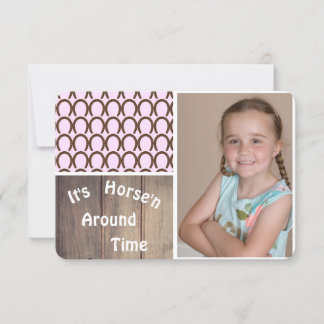 Cowgirl Horseshoe Birthday Foto Einladung