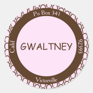 Cowgirl Horseshoe Pink | Brauner Umschlag Aufklebe Runder Aufkleber