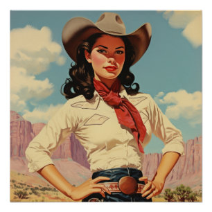 Cowgirl hört in jedem Stich: Wild West Whispers Poster