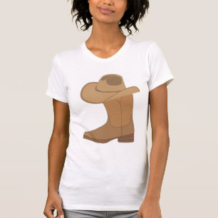 Cowgirl-Hut und Stiefel T-Shirt