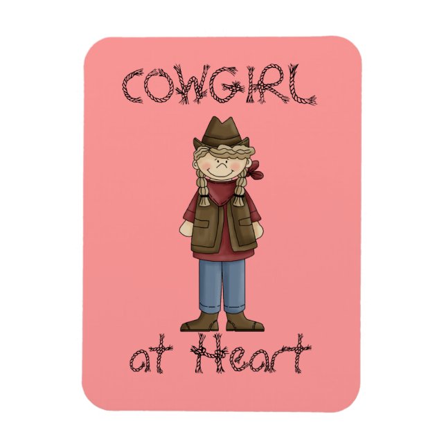 Cowgirl im Braids Premium Flexi Magnet (Vertikal)