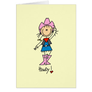 Cowgirl in den rosa T - Shirts und in den