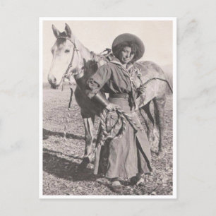 Cowgirl in der Reitgewohnheit der 1880er Postkarte