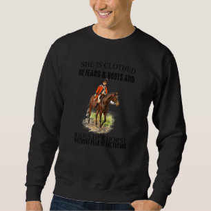 Cowgirl in Jeans und Stiefel Western Land bekleide Sweatshirt