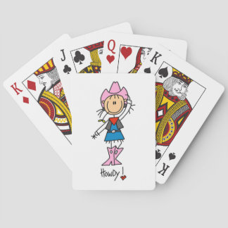 Cowgirl in Pink T-Shirts und Ohrs Spielkarten