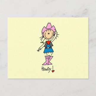 Cowgirl in rosa T - Shirt und Geschenke Postkarte