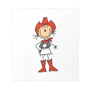 Cowgirl in roten T-Shirts und Geschenken Notizblock