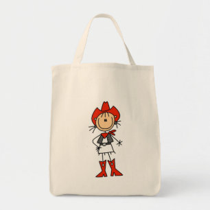 Cowgirl in roten T-Shirts und Geschenken Tragetasche