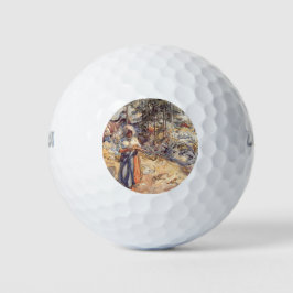 Cowgirl in the Meadow (Kind mit Landtieren) Golfball