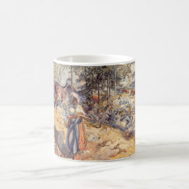 Cowgirl in the Meadow (Kind mit Landtieren) Kaffeetasse