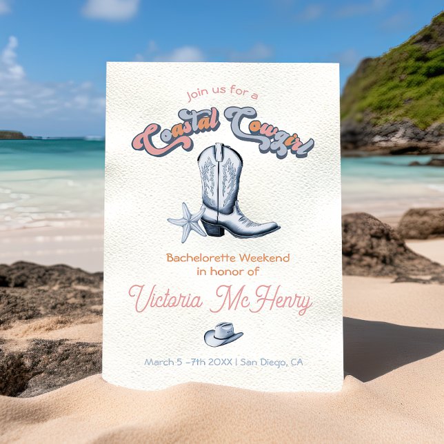 Cowgirl Junggeselinnen-Abschied Boots Hat Einladung (Von Creator hochgeladen)