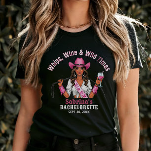 Cowgirl-Junggesellinnenparty Peitschen Wein & Wild T-Shirt