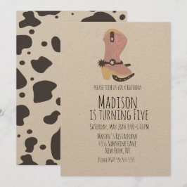 Cowgirl Kuh Geburtstagsfeier jede zeitliche Einlad Ankündigung