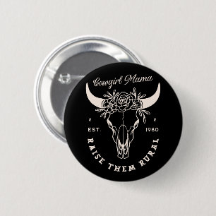 Cowgirl-Land-Mutter-westliches-ästhetisches-Zitat  Button
