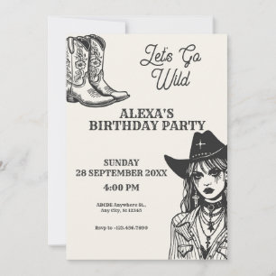 Cowgirl, lass uns wild werden einladung