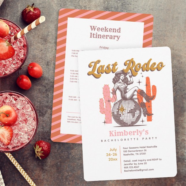 Cowgirl Last Rodeo Bachelorette Weekend Party Einladung (Von Creator hochgeladen)