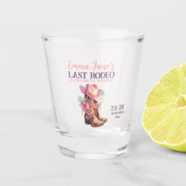 Cowgirl Last Rodeo Pink Bachelorette Schnapsglas