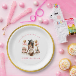 Cowgirl Last Rodeo Western Junggeselinnen-Abschied Pappteller