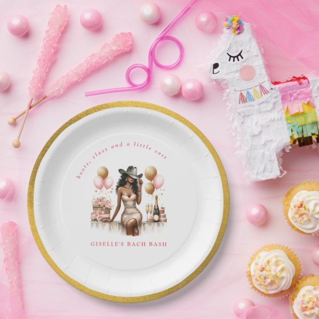 Cowgirl Last Rodeo Western Junggeselinnen-Abschied Pappteller (Party)