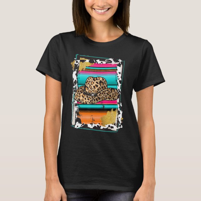 COWGIRL  Leopard Cow Pattern Print Serape Rodeo 1 T-Shirt (Vorderseite)