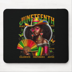 Cowgirl Melanin Mädchen Juneteenth 1865 schwarzer  Mousepad