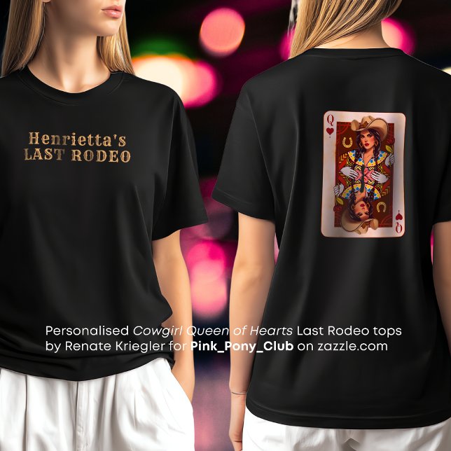 Cowgirl Midwest Queen of Hearts Last Rodeo T-Shirt (Von Creator hochgeladen)