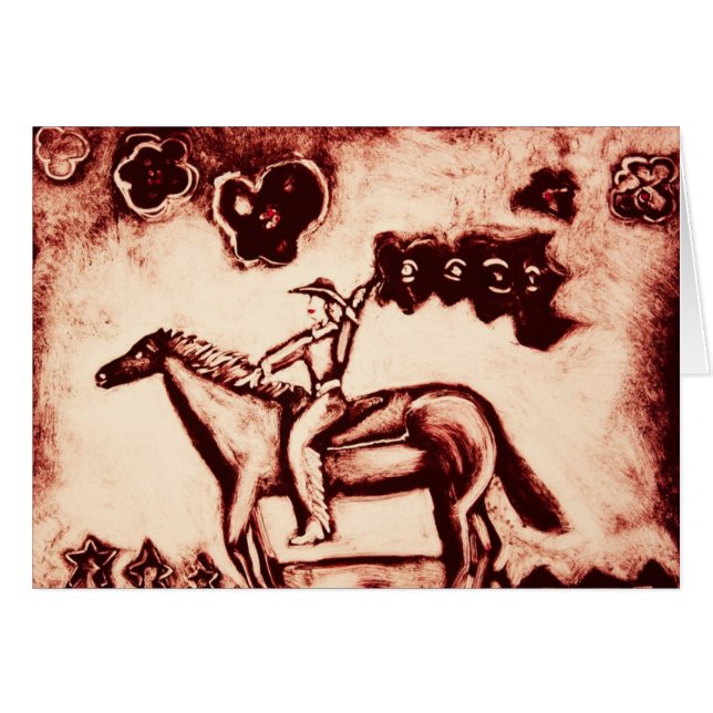 Cowgirl mit Blumen-Flagge (Vorderseite (Horizontal))