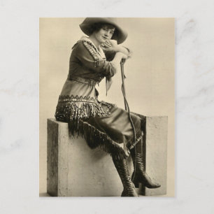 Cowgirl mit Fransen Postkarte