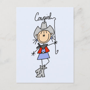Cowgirl mit Lasso T-Shirts und Geschenke Postkarte