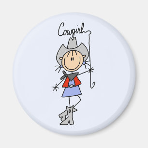 Cowgirl mit Lasso-T-Shirts und Geschenken Magnet