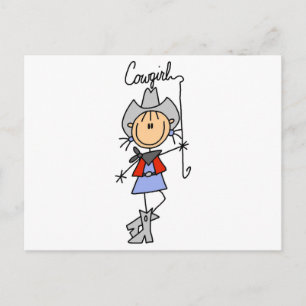 Cowgirl mit Lasso T-Shirts und Geschenken Postkarte