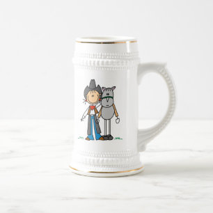 Cowgirl Mit Pferd T-Shirts und Geschenke Bierglas