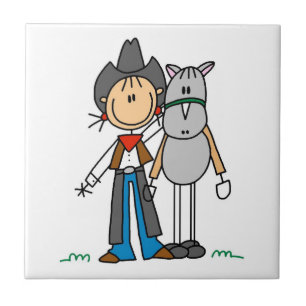 Cowgirl Mit Pferd T-Shirts und Geschenke Fliese