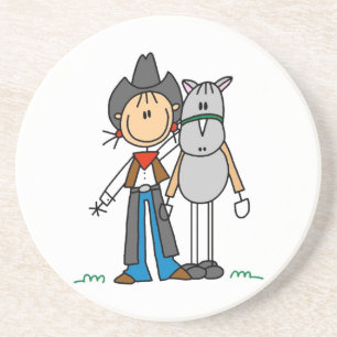 Cowgirl Mit Pferd T-Shirts und Geschenke Sandstein Untersetzer