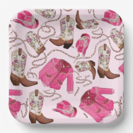Cowgirl-Musterstil Pappteller