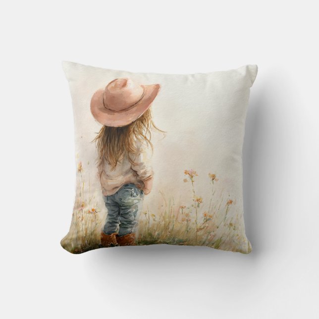 Cowgirl Nursery Pillow – Western Farm Decor Kissen (Vorderseite)