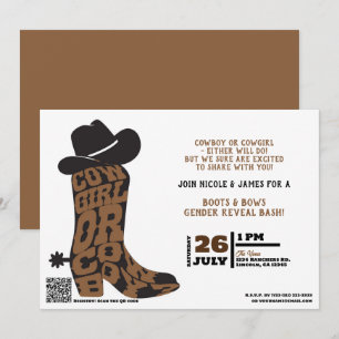 Cowgirl oder Cowboy? Country Western Geschlechtere Einladung