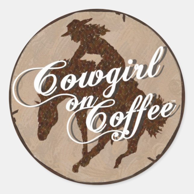 Cowgirl on Coffee LOGO STICKER (Vorderseite)