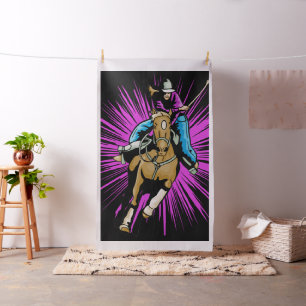 Cowgirl on Running Horse - LG Print Stoff