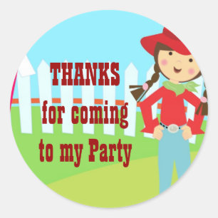 Cowgirl Party Sticker