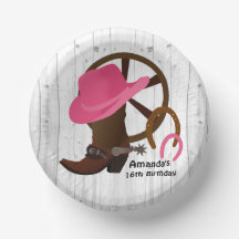 Cowgirl Personalisiert Geburtstagsparty Rustikal