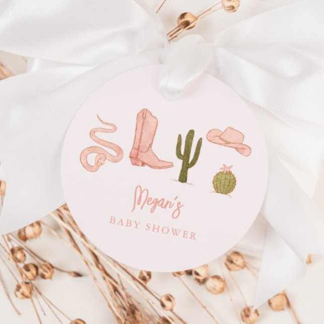 Cowgirl Pink Baby Dusche Geschenkanhänger (Von Creator hochgeladen)