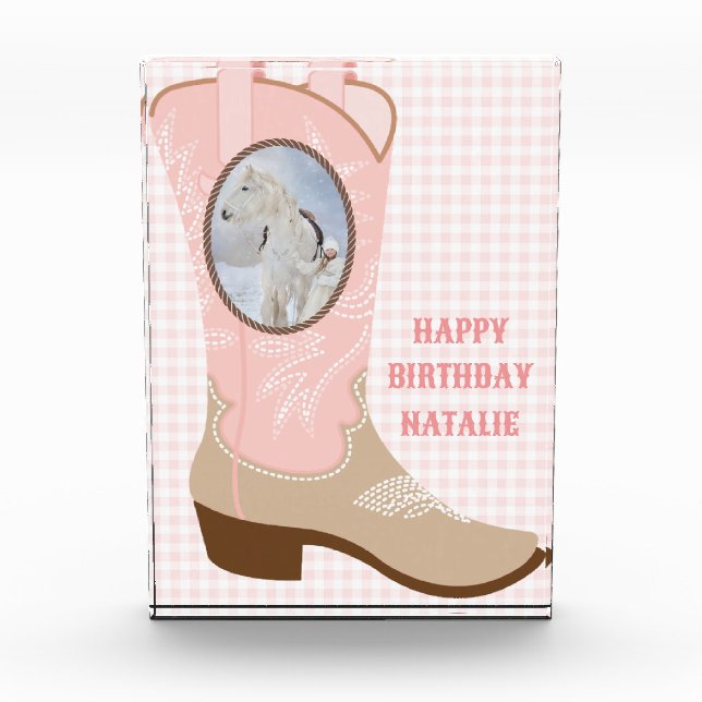 Cowgirl Pink Boot Foto Frame (Vorderseite)