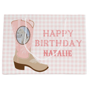 Cowgirl Pink Boot Foto Große Geschenktüte
