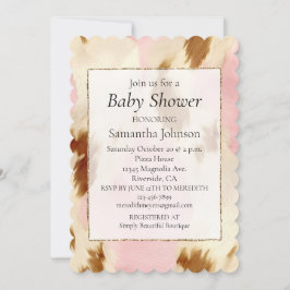 Cowgirl Pink Cream Brown Cowhide Einladung