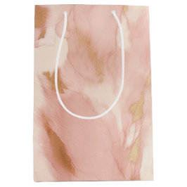 Cowgirl Pink Cream Brown Gold Cowhide Mittlere Geschenktüte