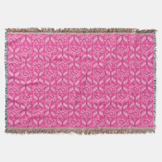 Cowgirl Pink Paisley Muster werfen Decke (Vorderseite)