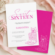 Cowgirl Pink Wildflower Sweet Sixteen Geburtstag