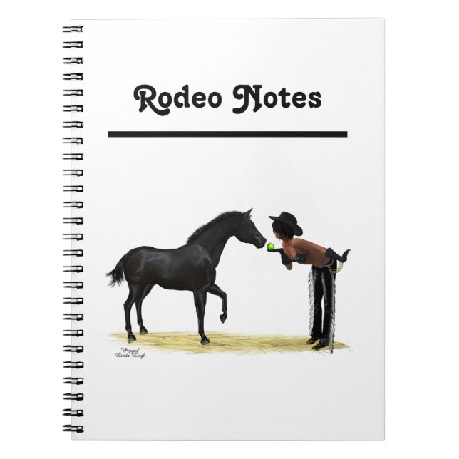 Cowgirl Pinup mit Horse Spiral Notebook Notizblock (Vorderseite)